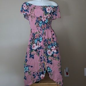 ‼️ Xhilaration | Pink Floral High Low Dress